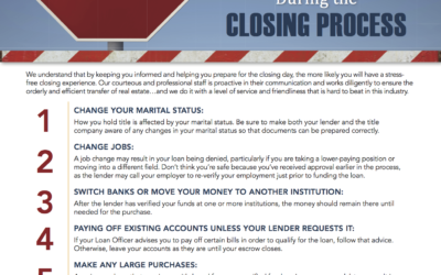5 Things Not To Do During The Closing Process